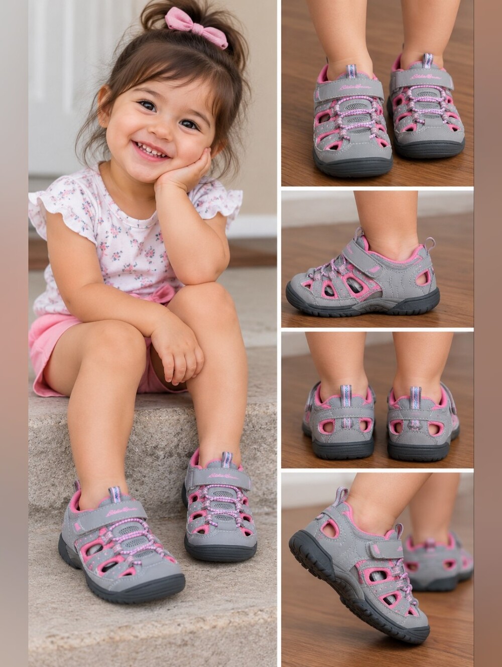 Eddie Bauer Girl Pink Bump Toe Sandals | Size 10 Toddler